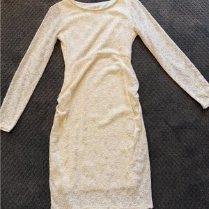 Pinkblush Maternity Cream Lace Dress